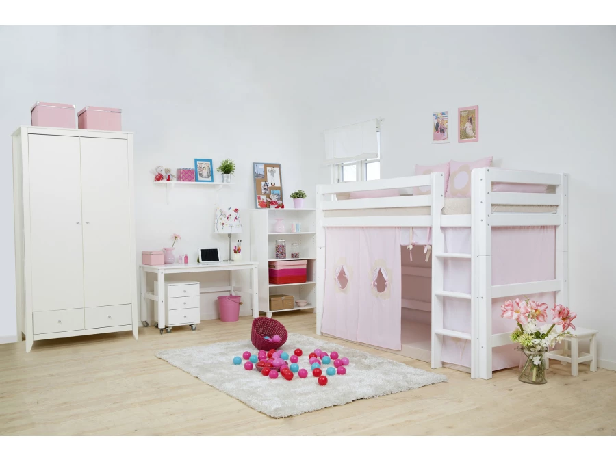 Hoppekids Fairytale Flower gordijn - verhoogde halfhoogslaper 90x200 - Afbeelding 3