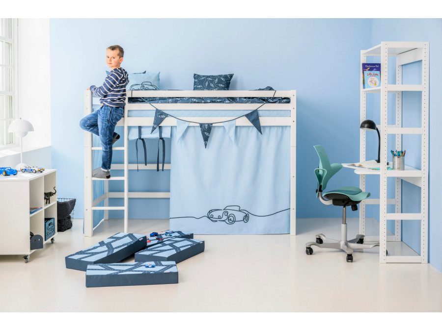 Hoppekids Cars gordijn - verhoogde halfhoogslaper 90x200 - Afbeelding 4