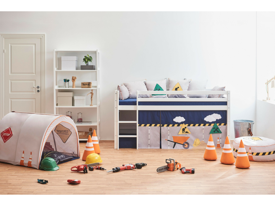 Hoppekids Construction gordijn - halfhoog en stapelbed 90x200 - Afbeelding 3