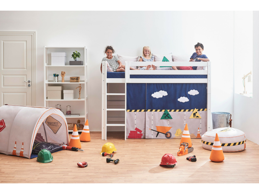Hoppekids Construction gordijn - verhoogde halfhoogslaper 90x200 - Afbeelding 10