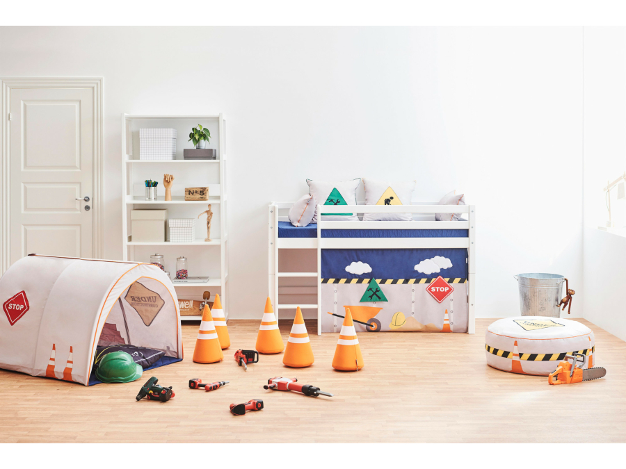 Hoppekids Construction gordijn - halfhoog en stapelbed 70x160 - Afbeelding 10