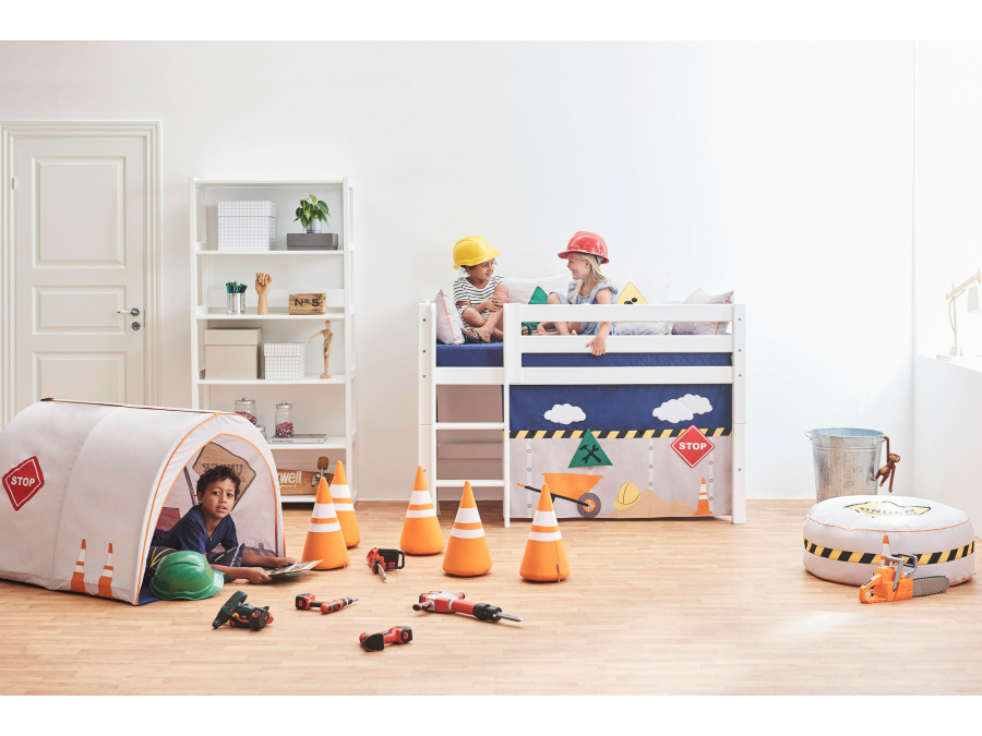 Hoppekids Construction gordijn - halfhoog en stapelbed 70x160 - Afbeelding 4