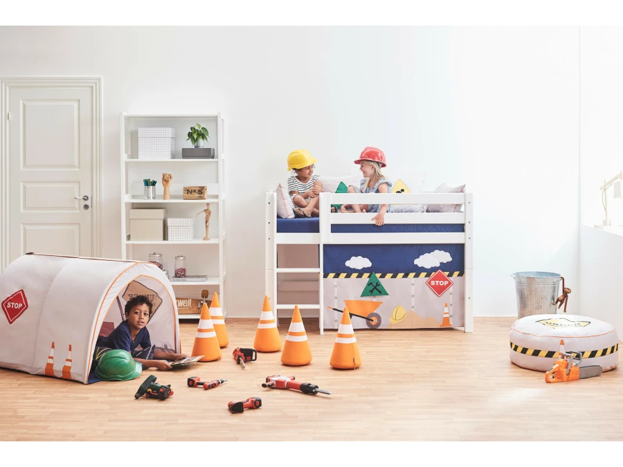 Hoppekids Construction gordijn - halfhoog en stapelbed 70x160 - Afbeelding 4