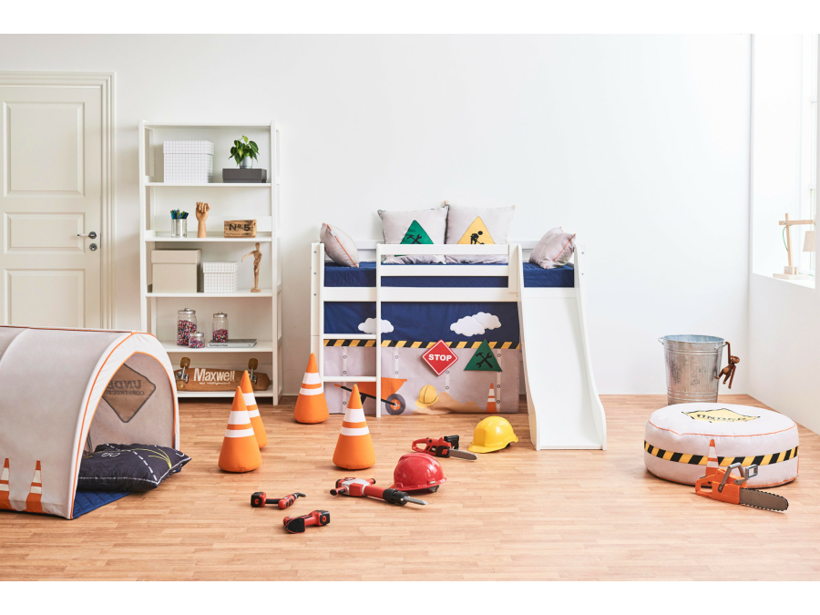 Hoppekids ECO Dream halfhoogslaper met glijbaan 70x160 - wit - Afbeelding 8