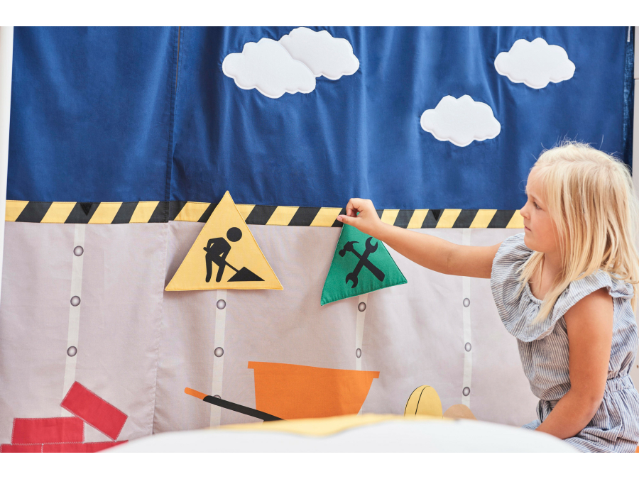 Hoppekids Construction gordijn - verhoogde halfhoogslaper 70x160 - Afbeelding 8