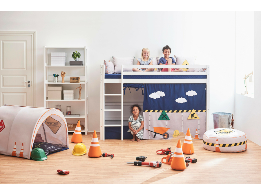 Hoppekids Construction gordijn - verhoogde halfhoogslaper 90x200 - Afbeelding 5