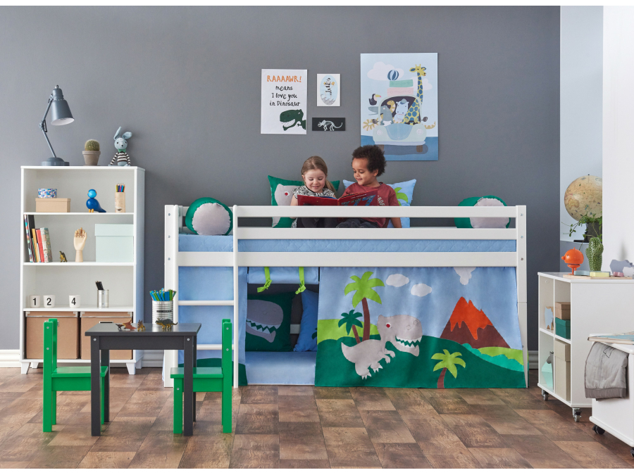 Hoppekids Dinosaur gordijn - halfhoog en stapelbed 90x200 - Afbeelding 4