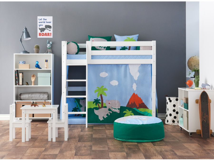 Hoppekids Dinosaur gordijn - verhoogde halfhoogslaper 70x160 - Afbeelding 3