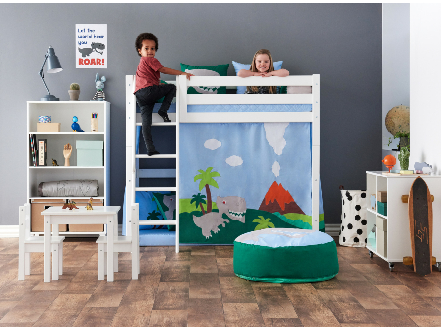 Hoppekids Dinosaur gordijn - verhoogde halfhoogslaper 70x160 - Afbeelding 6