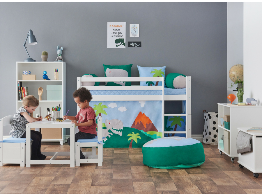 Hoppekids Dinosaur gordijn - halfhoog en stapelbed 70x160 - Afbeelding 4