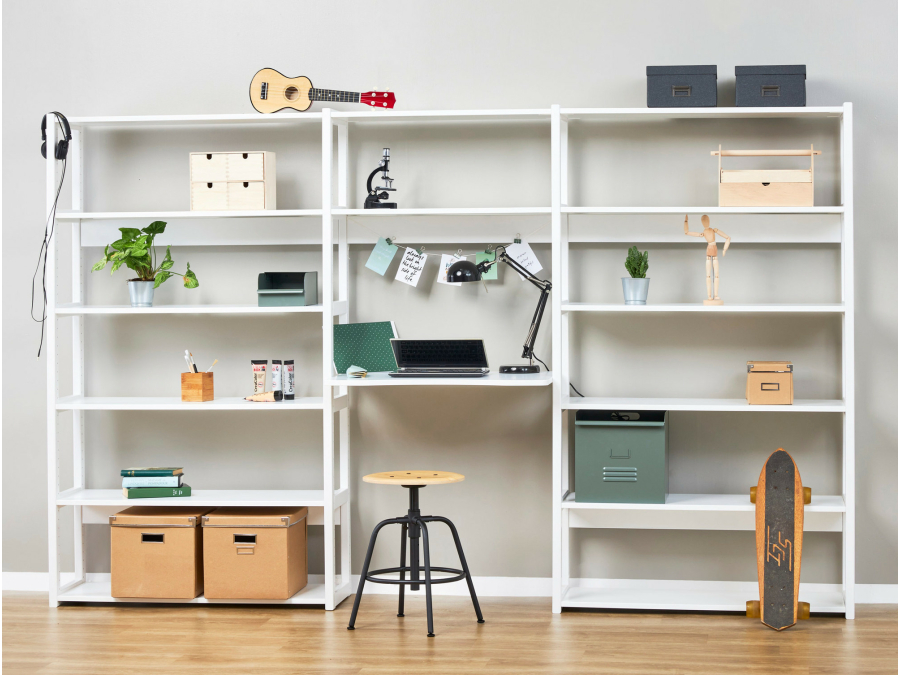 Hoppekids Storey boekenkast met bureau - 14 legplanken - 80 cm - Afbeelding 3