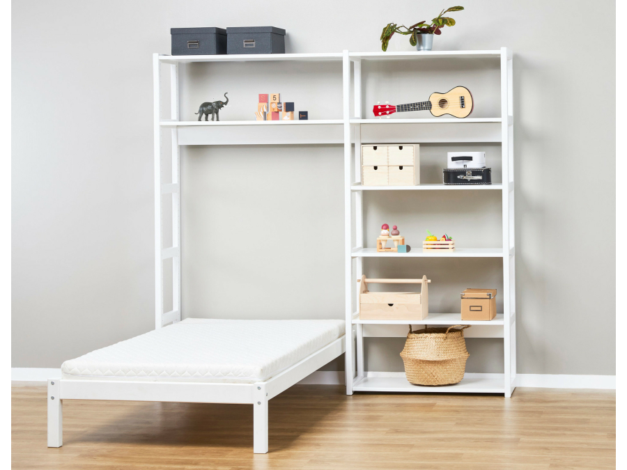 Hoppekids Storey bed 90x200 met boekenkast - 8 legplanken - Afbeelding 2