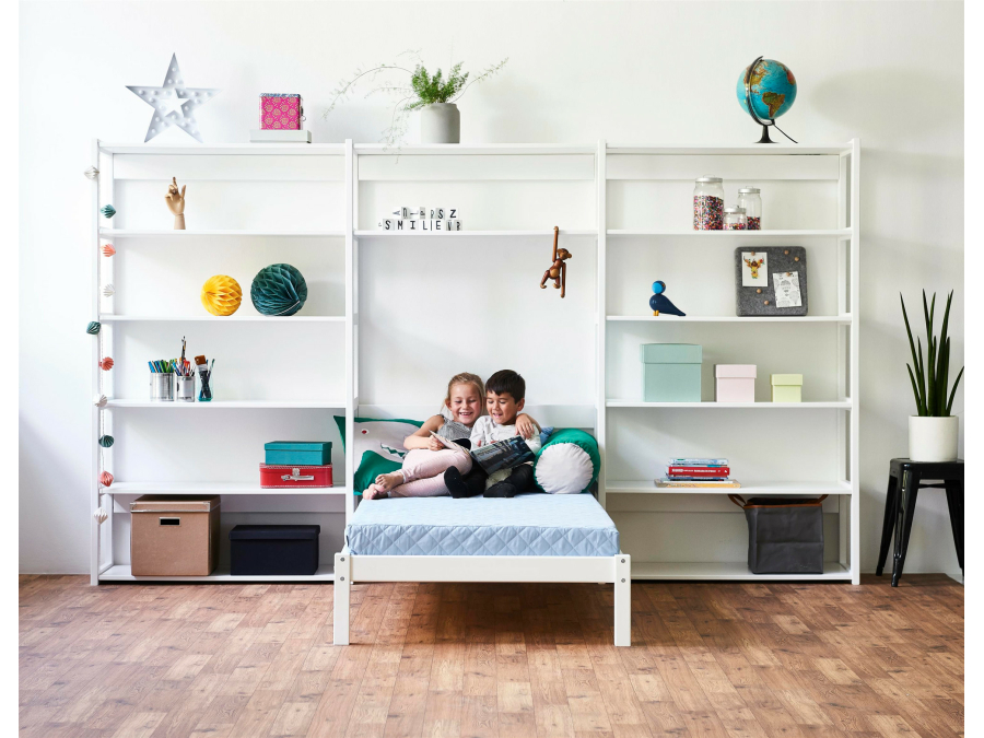 Hoppekids Storey bed 90x200 met boekenkast - 14 legplanken - Afbeelding 3