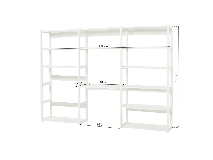 Hoppekids Storey boekenkast met bureau - 12 legplanken - 80 cm - Afbeelding 5