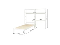 Hoppekids Storey bed 90x200 met boekenkast en bureau - 4 legplanken - Afbeelding 3
