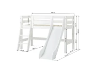 Hoppekids ECO Luxury halfhoogslaper met glijbaan 70x160 - schuine ladder - Afbeelding 7