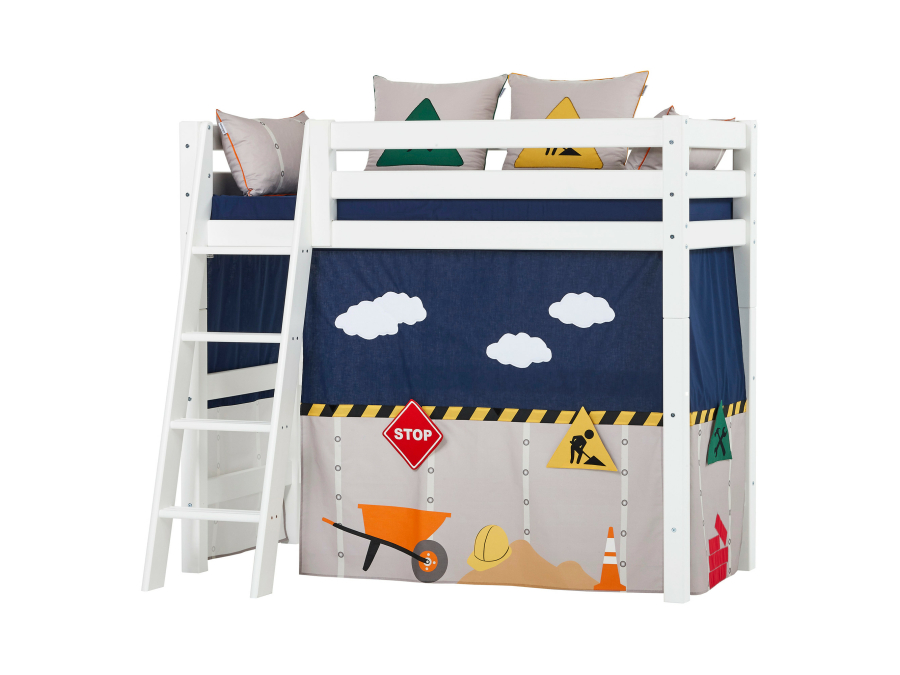 Hoppekids Construction gordijn - verhoogde halfhoogslaper 70x160 - Afbeelding 7