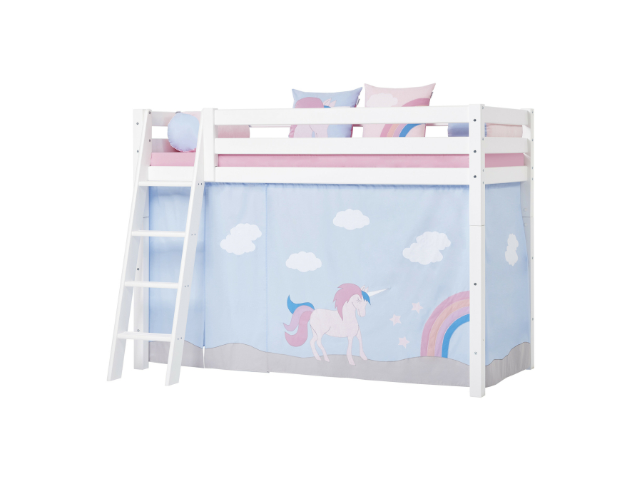 Hoppekids Unicorn gordijn - verhoogde halfhoogslaper 90x200 - Afbeelding 4