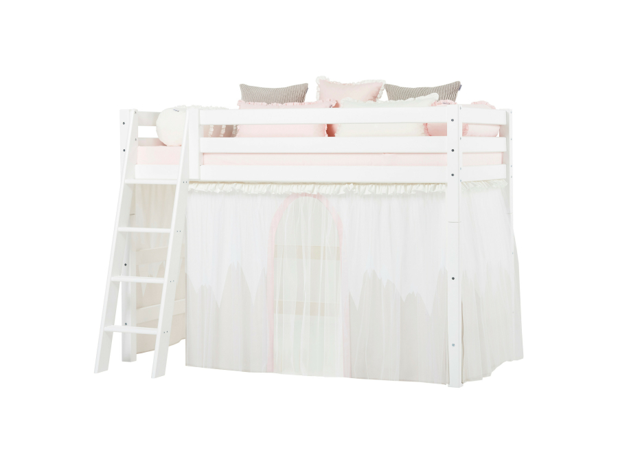 Hoppekids Winter Wonderland - met tule - gordijn - verhoogde halfhoogslaper 90x200 - Afbeelding 6