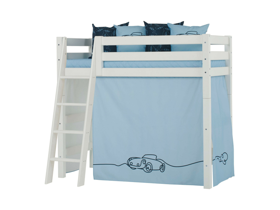 Hoppekids Cars gordijn - verhoogde halfhoogslaper 70x160 - Afbeelding 3