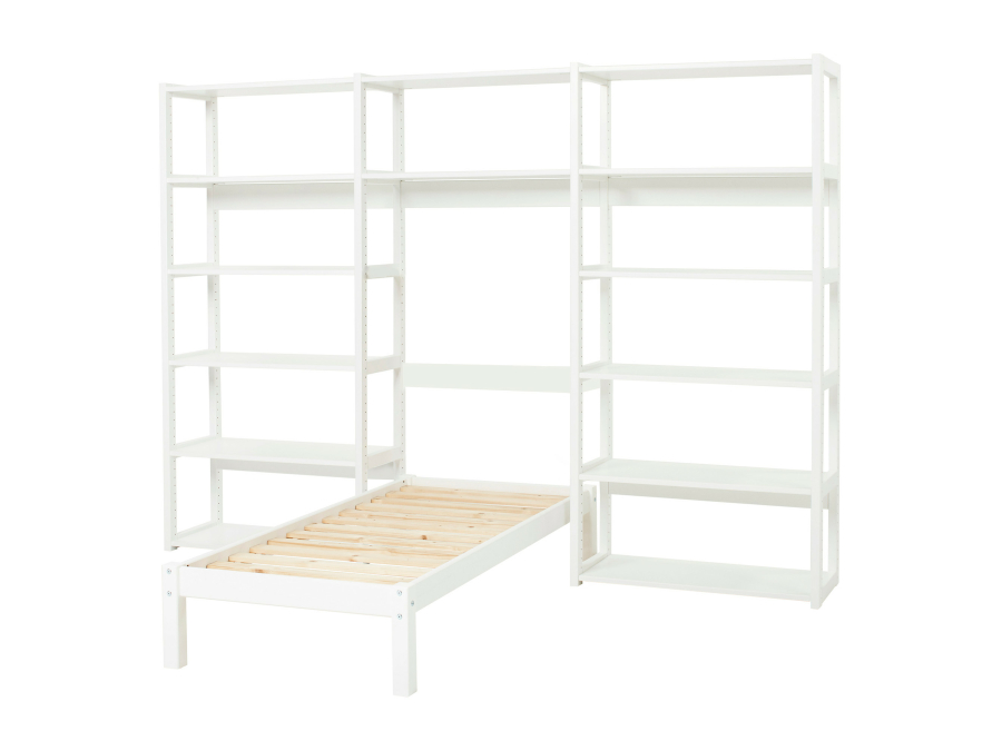Hoppekids Storey bed 70x160 met boekenkast - 14 legplanken