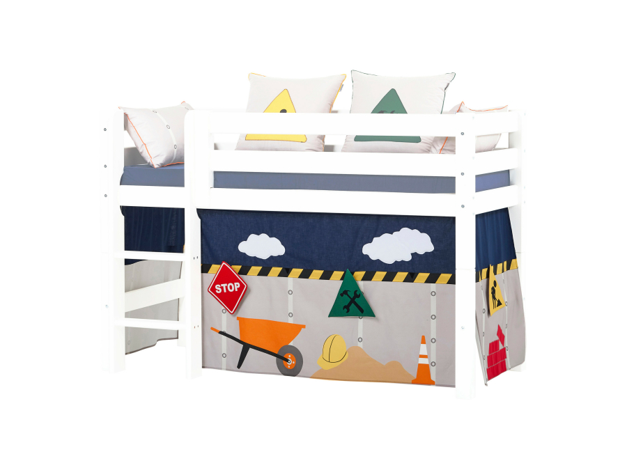 Hoppekids Construction gordijn - halfhoog en stapelbed 70x160 - Afbeelding 2