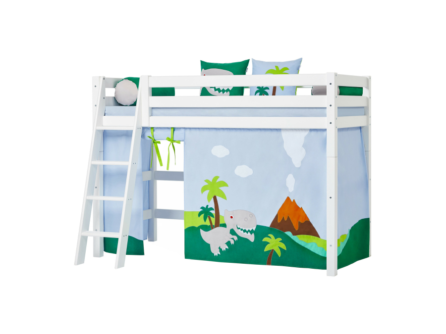 Hoppekids Dinosaur gordijn - verhoogde halfhoogslaper 90x200 - Afbeelding 5