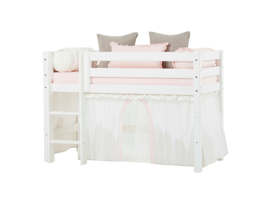 Hoppekids Winter Wonderland gordijn met tule - halfhoog en stapelbed 70x160 - Afbeelding 2
