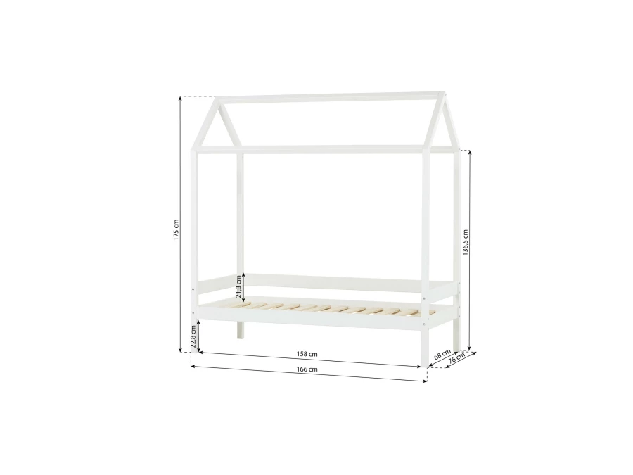 Hoppekids ECO Comfort huisbed 70x160 - Wit - Afbeelding 6