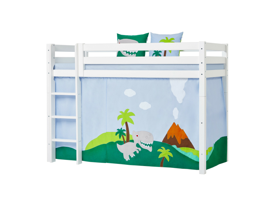 Hoppekids Dinosaur gordijn - verhoogde halfhoogslaper 90x200 - Afbeelding 2