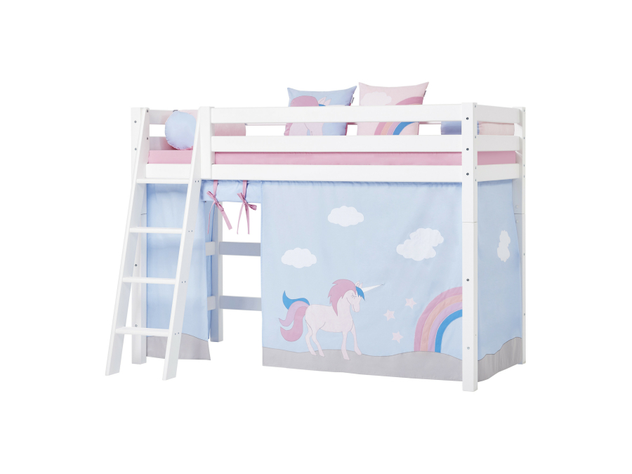 Hoppekids Unicorn gordijn - verhoogde halfhoogslaper 90x200 - Afbeelding 5