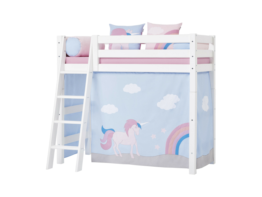 Hoppekids Unicorn gordijn - verhoogde halfhoogslaper 70x160 - Afbeelding 5