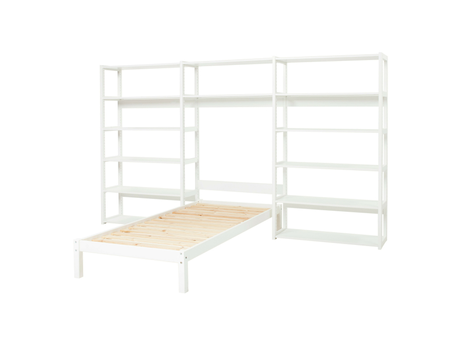 Hoppekids Storey bed 90x200 met boekenkast - 14 legplanken