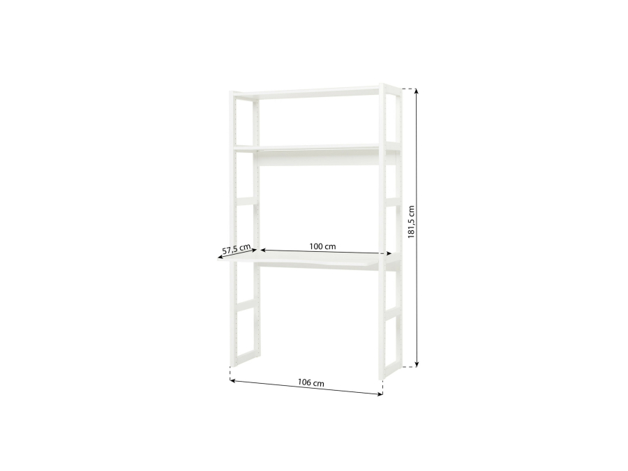 Hoppekids Storey boekenkast met bureau - 2 legplanken - 100 cm - Afbeelding 6