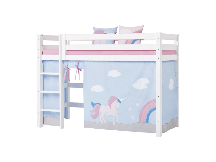 Hoppekids Unicorn gordijn - verhoogde halfhoogslaper 90x200 - Afbeelding 3