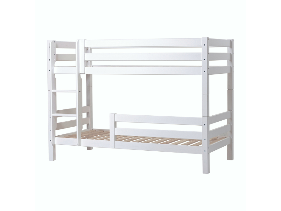 Hoppekids ECO Luxury stapelbed met uitvalbeschermer 90x200 - rechte ladder - luxe bodems