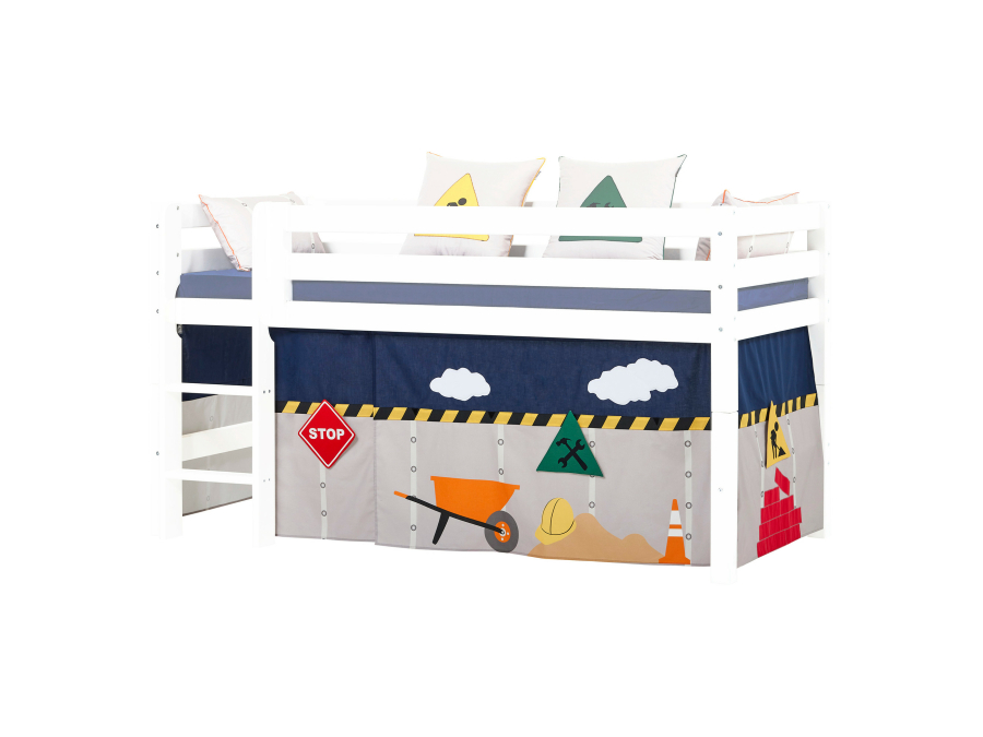 Hoppekids Construction gordijn - halfhoog en stapelbed 90x200 - Afbeelding 2