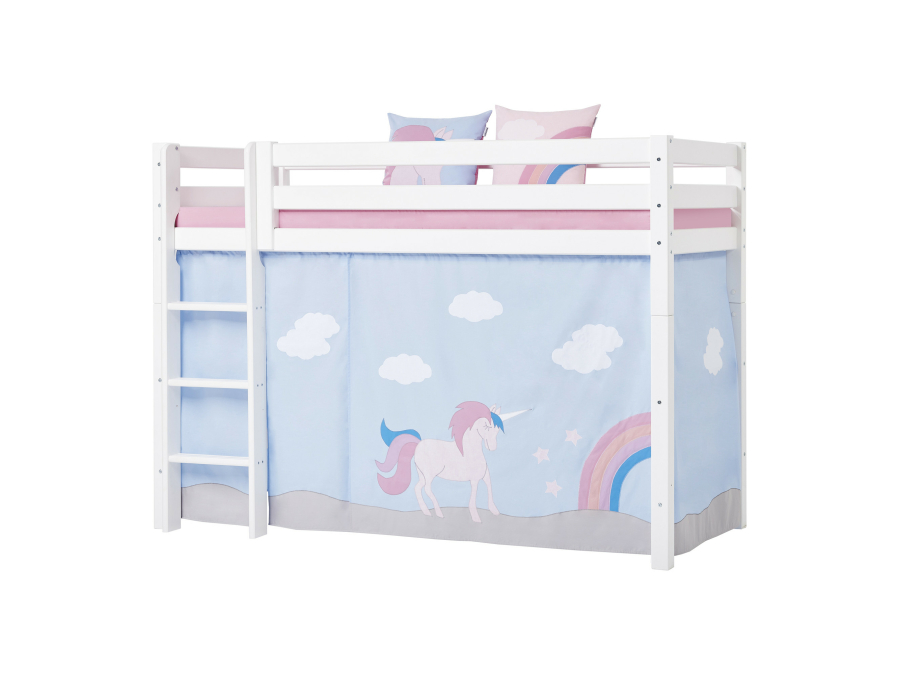Hoppekids Unicorn gordijn - verhoogde halfhoogslaper 90x200 - Afbeelding 2