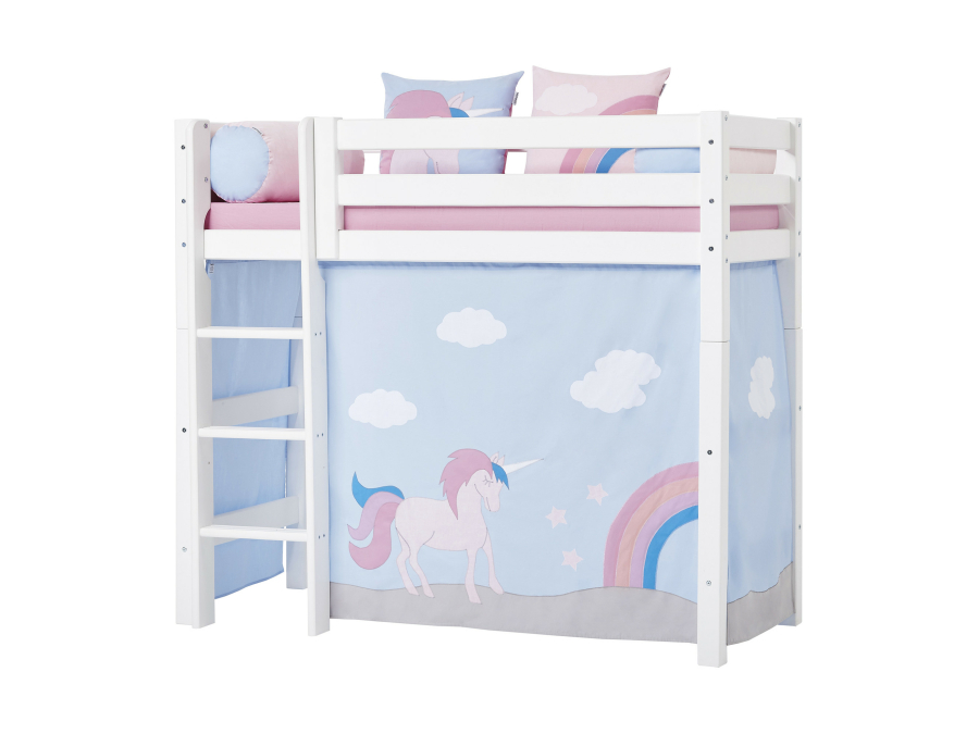 Hoppekids Unicorn gordijn - verhoogde halfhoogslaper 70x160 - Afbeelding 2