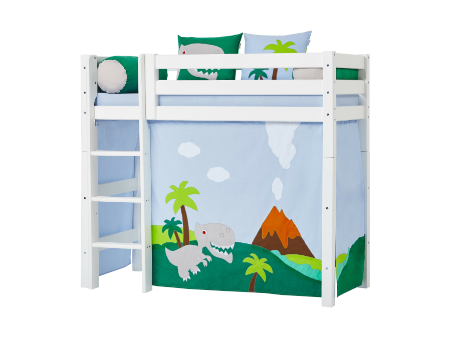 Hoppekids Dinosaur gordijn - verhoogde halfhoogslaper 70x160 - Afbeelding 2