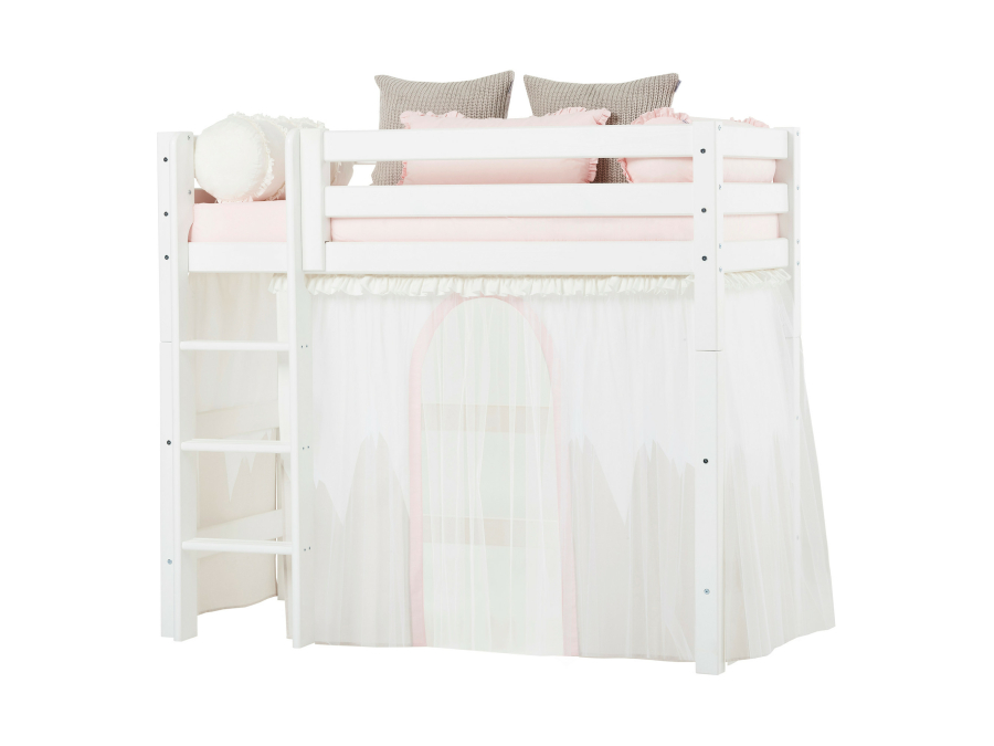Hoppekids Winter Wonderland - met tule - gordijn - verhoogde halfhoogslaper 70x160 - Afbeelding 2