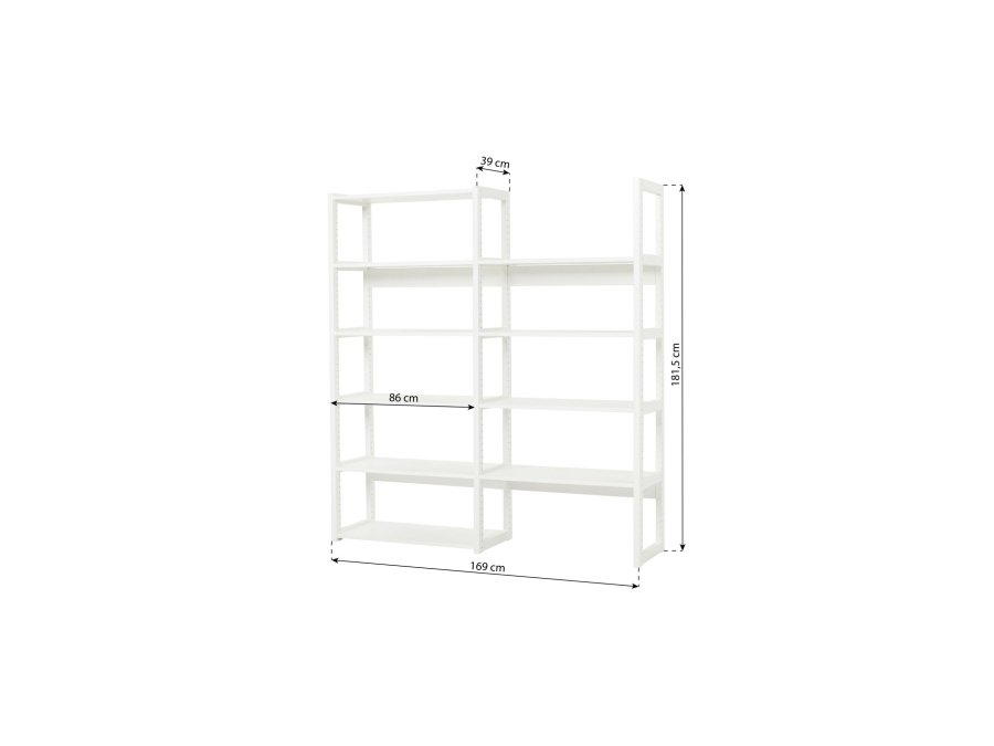 Hoppekids Storey boekenkast - 8 legplanken - 80 cm - Afbeelding 3