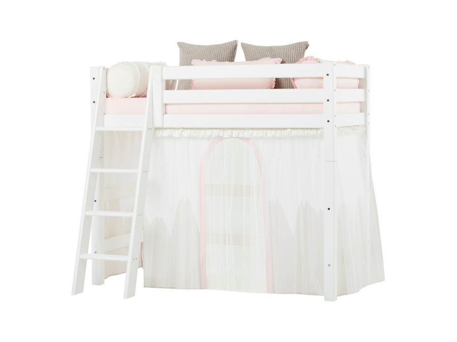 Hoppekids Winter Wonderland - met tule - gordijn - verhoogde halfhoogslaper 70x160 - Afbeelding 5