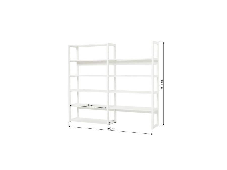 Hoppekids Storey boekenkast - 8 legplanken - 100 cm - Afbeelding 3