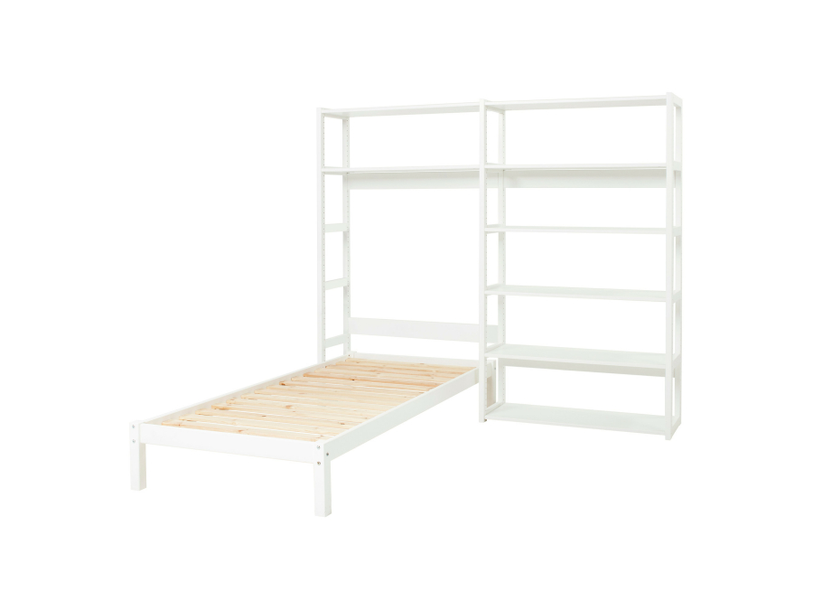 Hoppekids Storey bed 90x200 met boekenkast - 8 legplanken