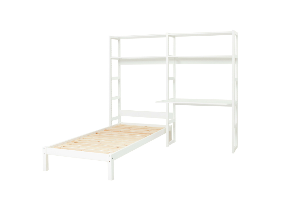Hoppekids Storey bed 90x200 met boekenkast en bureau - 4 legplanken