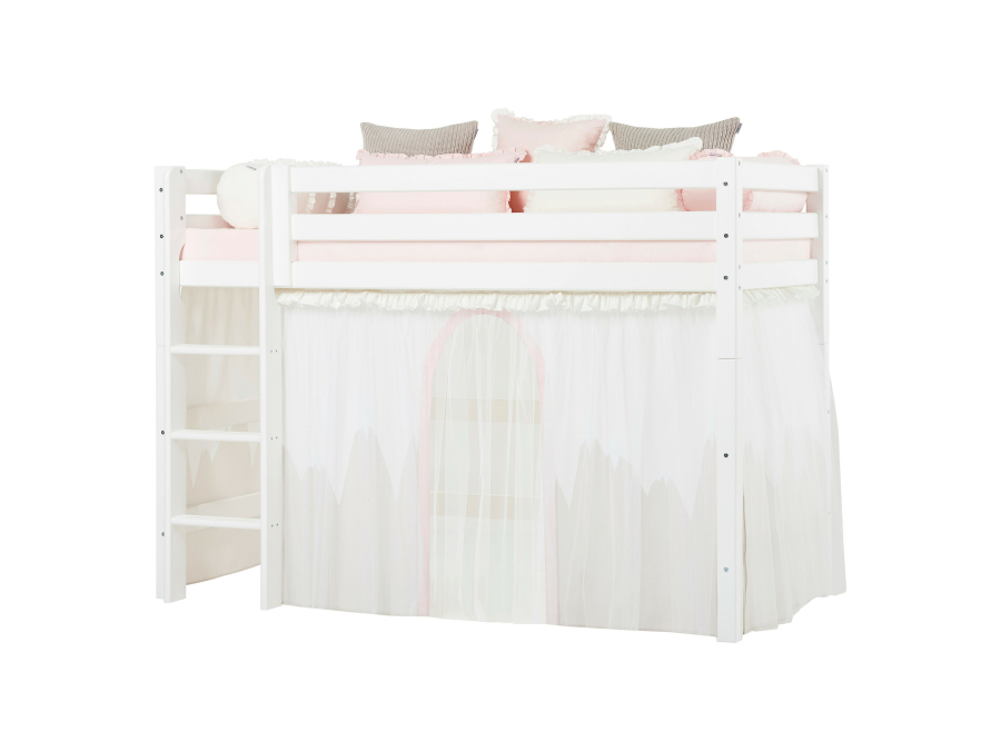 Hoppekids Winter Wonderland - met tule - gordijn - verhoogde halfhoogslaper 90x200 - Afbeelding 2
