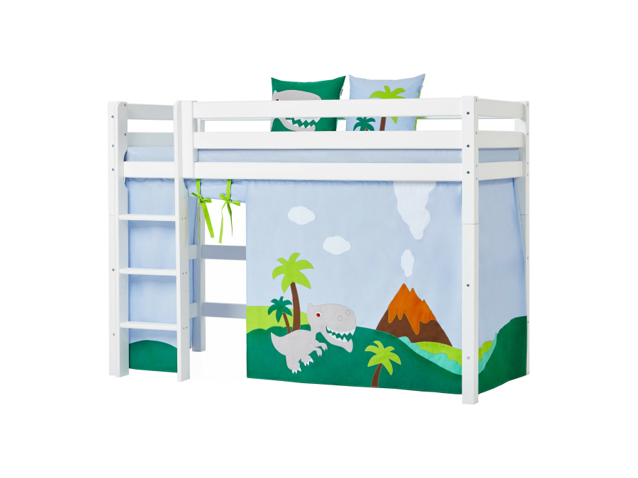 Hoppekids Dinosaur gordijn - verhoogde halfhoogslaper 90x200 - Afbeelding 3