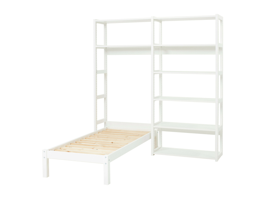 Hoppekids Storey bed 70x160 met boekenkast - 8 legplanken