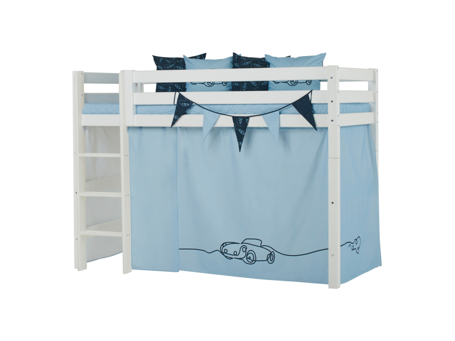 Hoppekids Cars gordijn - verhoogde halfhoogslaper 90x200 - Afbeelding 2